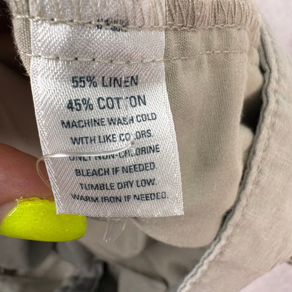 Y2K Rubbish Wide Leg Linen Blend Pants Khaki Juniors 11 Coastal Boho Natural - Picture 8 of 8